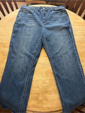 Stitch Star Blue Jeans with Raw Hem
